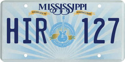 MS license plate HIR127
