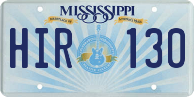 MS license plate HIR130