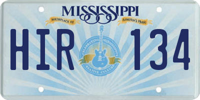 MS license plate HIR134