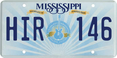 MS license plate HIR146