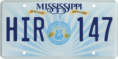 MS license plate HIR147