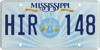 MS license plate HIR148