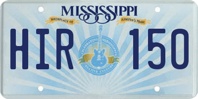 MS license plate HIR150