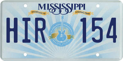MS license plate HIR154
