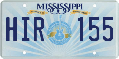 MS license plate HIR155