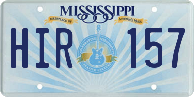 MS license plate HIR157