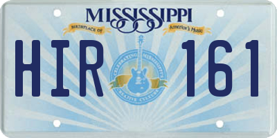 MS license plate HIR161