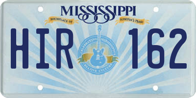 MS license plate HIR162
