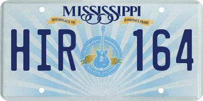 MS license plate HIR164
