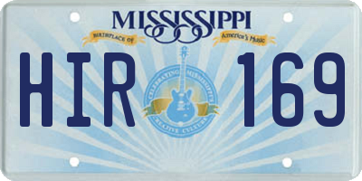 MS license plate HIR169