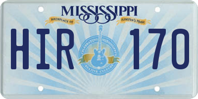 MS license plate HIR170