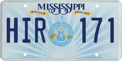 MS license plate HIR171