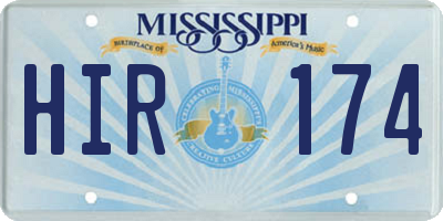 MS license plate HIR174