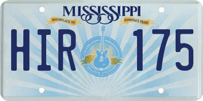 MS license plate HIR175