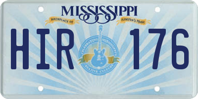 MS license plate HIR176
