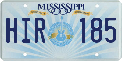 MS license plate HIR185