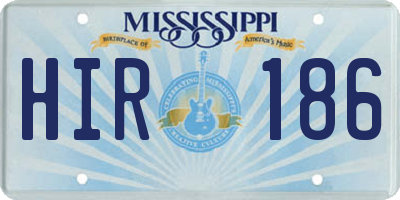 MS license plate HIR186