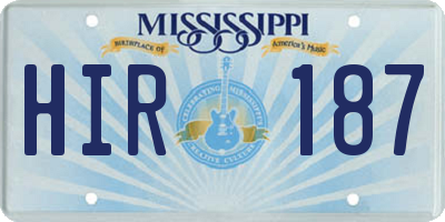 MS license plate HIR187