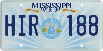 MS license plate HIR188