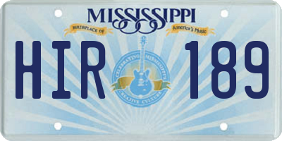 MS license plate HIR189