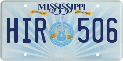 MS license plate HIR506