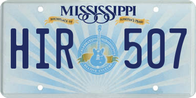 MS license plate HIR507