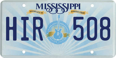 MS license plate HIR508