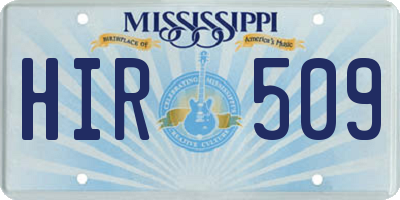 MS license plate HIR509