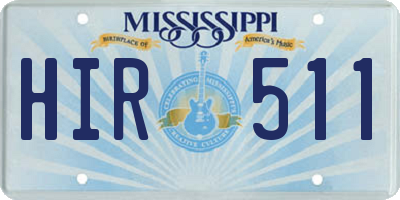 MS license plate HIR511