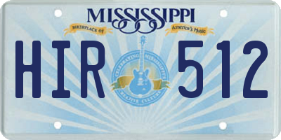 MS license plate HIR512