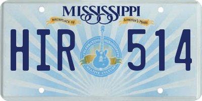 MS license plate HIR514