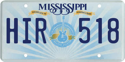 MS license plate HIR518
