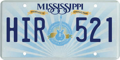 MS license plate HIR521