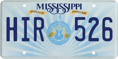 MS license plate HIR526