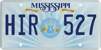 MS license plate HIR527
