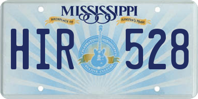 MS license plate HIR528