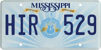 MS license plate HIR529