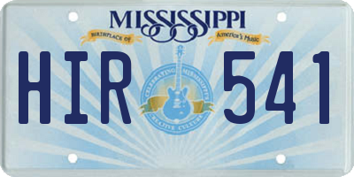 MS license plate HIR541