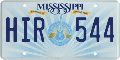 MS license plate HIR544