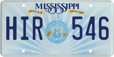MS license plate HIR546