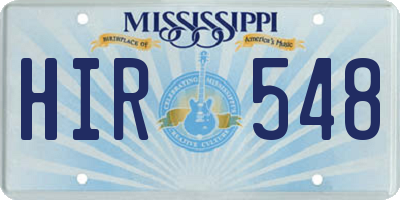 MS license plate HIR548