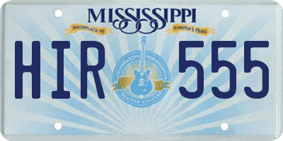 MS license plate HIR555