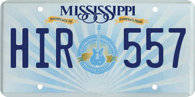 MS license plate HIR557