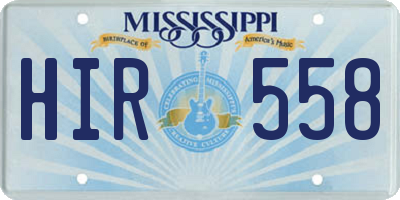 MS license plate HIR558