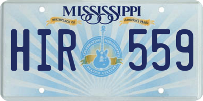 MS license plate HIR559