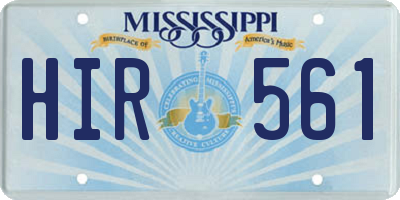 MS license plate HIR561