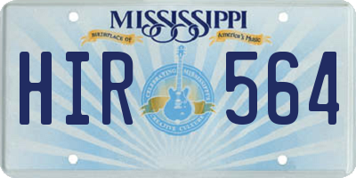 MS license plate HIR564