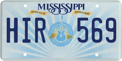 MS license plate HIR569