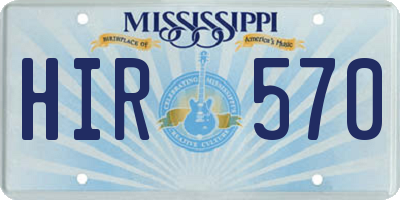 MS license plate HIR570