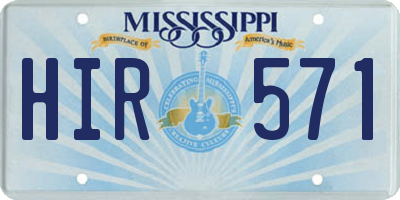 MS license plate HIR571